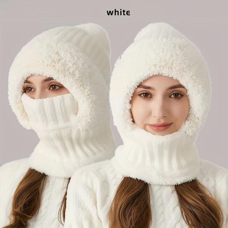 Autumn Winter Hats For Women Men Windproof Protection Ear Scarf Knit Cap Thick Warm Knitted Hat