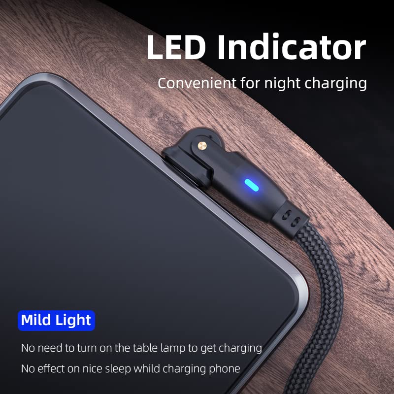 Micro Usb Cable L-shape [Set of 2] Double-sided Insert Micro USB Cable QC3.0/2.0 Compatible Up To 18W Fast Charging USB2.0 High Speed Data Transfer