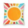 Retro Sun Bauhaus Rainbow Square Pillowcase Polyester Linen Velvet Pattern Zip Decorative Home Cushion Cover
