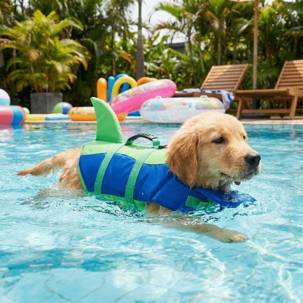 Superior Buoyancy Pet Life Jacket Shark Shape Dog Swimming Suit Dog Life Vest Water Safety
