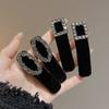 Korea Diamond Hairpins Retro Black Women Snap Hair Clip Elegant Side Clip Girls Luxury Crystal Barrettes Hair Accessories