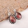 Black Rhodonite Gemstone 925 Sterling Silver Jewelry Teardrop Earrings 1.41" EE-97-34
