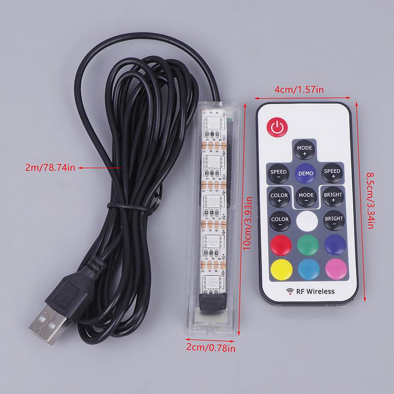 Аксессуар для рыбок, микро-аквариумный светильник с питанием от USB, пульт дистанционного управления, красочная светодиодная лампа для рыбок, ландшафтный светильник для аквариума с USB-подсветкой