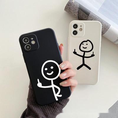 Чехол для телефона с анимированным человечком Stickman Funny для iPhone Xiaomi Mi Samsung Galaxy Redmi Note AS 11 12 13 14 15 22 23 24 5G Pro Plus Max Fe Ultra