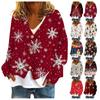 Women's Fashion Short Coat Casual Long Sleeve Printed Single Breasted Plush Top