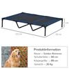 Dog Bed, Foldable, Outdoor Dog Bed, Elevated Stand, 122 cm x 92 cm x 23 cm, Blue + Black