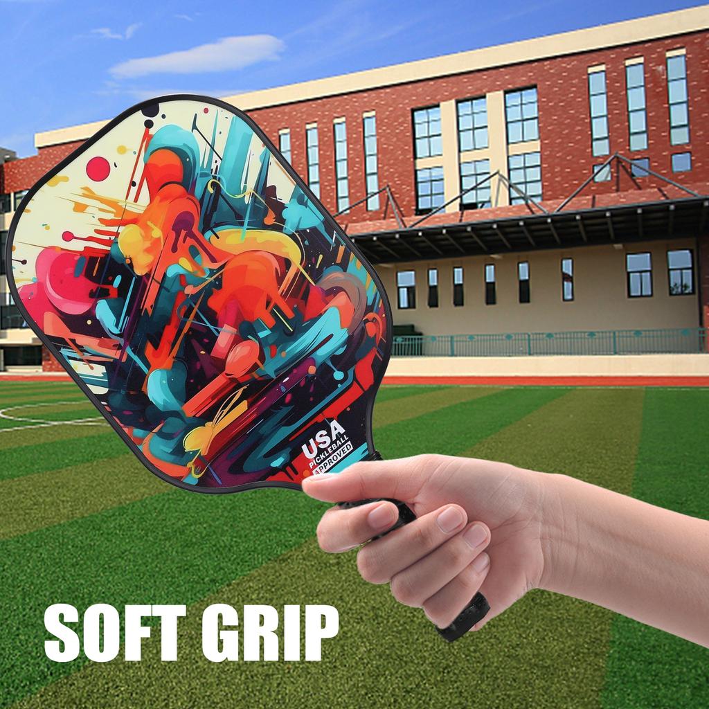 Fiberglas Pickleball Rackets Set Pickleball Paddle Set of 2 Rackets and 4 Pickleballs Balls