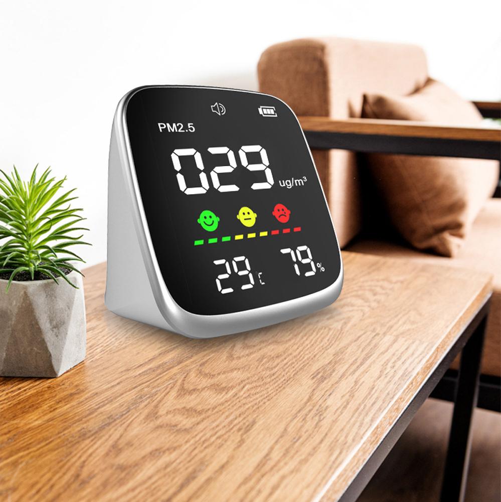 Portable USB Rechargeable PM2.5 Detector Multifunctional Thermohygrometer Home Air Detector Indoor
