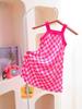 Милое клетчатое платье-халтер для девочек - Летний стиль без рукавов