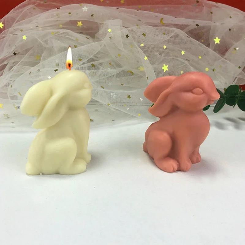 Сидящий кролик 3D кролик форма для выпечки торта DIY ароматизированная свеча сидящий кролик силиконовая форма инструмент для украшения торта изготовление свечей