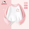 Однотонная базовая футболка для девочек Hello Kitty, Новинка Осени 2024, Лонгслив для девочек постарше, Детское нижнее белье