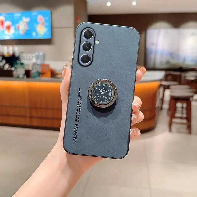 Чехол-подставка с кольцом из натуральной овчины для Samsung M35 M15 M55 M34 M14 M53 M33 M52 M13 M42 M30S Матовая крышка с защитой объектива
