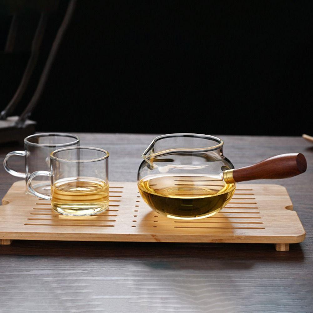 Transparent Glass Sharing Tea Cup Chinese Style Loose Leaf Tea Maker Milk Clear Tea Kettle  Office