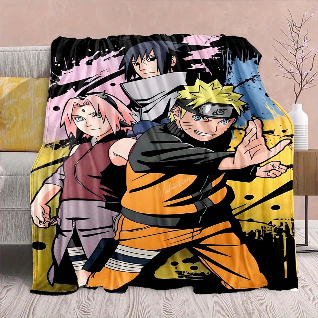 Naruto Anime Flannel Blanket - Soft Warm Perfect for Sofa, Bedding Camping Travel Office Home Decor