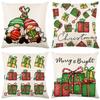 Christmas Pillow Cover Polyester Printed Home Living Room Sofa Cushion Cover Holiday Gift Pillow Cover