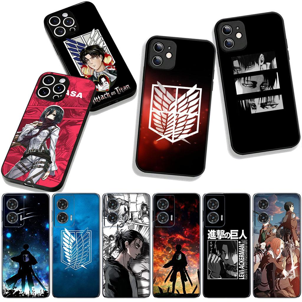 Attack Jaeger on titan Eren Anime Levi Case for Motorola Moto G04 G13 G14 G22 G23 G32 G34 G35 G64 G82 G84 G53 G72 E14 E15 E13