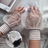 1Pairs Manicure Photography Props Bead Mesh Sleeve Lace Decoration Fake Pleated Cuff