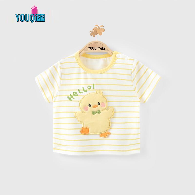 Youqi Baby Summer Cotton Short-Sleeve Striped T-Shirt