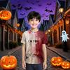 Детская футболка на Хэллоуин, футболка с принтом пятен крови, жуткая футболка с коротким рукавом и круглым вырезом для костюма на вечеринку в хоррор-тематике, уличная одежда