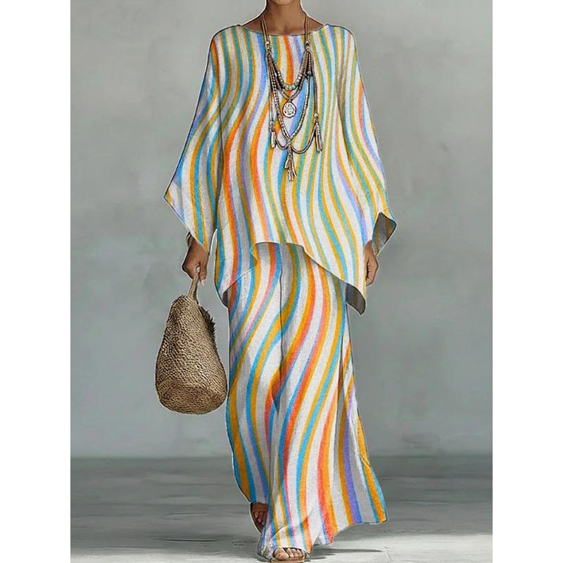 Casual Women Solid Two Pieces Suits 2026 Spring Summer Long Sleeve Loose Pants Outfits