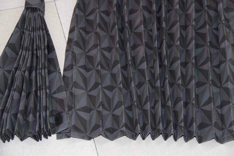 Pleated truck side curtains with a geometric and can also be used as curtains behind a 100cm wide x 80cm Set of Includes 16 pattern. Light-blocking