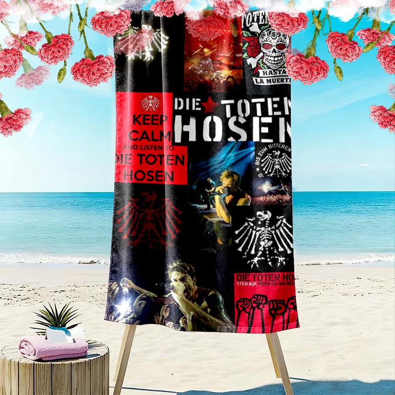 Пляжное полотенце с принтом Die Toten Hosen, большое, мягкое, быстросохнущее, для пляжа, кемпинга, плавания