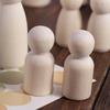 Wood Male Female Puppets Handmade Unpainted Figures Wedding Decoration Wooden Peg Doll Wood Crafts