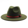 Big Eave Hat Fashion Flat Top Hat Men'S And Women'S Woolen Jazz Hat