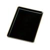 Fujishiro Kogei Stamp TrayBusiness Card Tray (Plain Black with Gold Rim) (PC 7-inch (with Gold Rim)) Made In Japan, Kishu Lacquerware