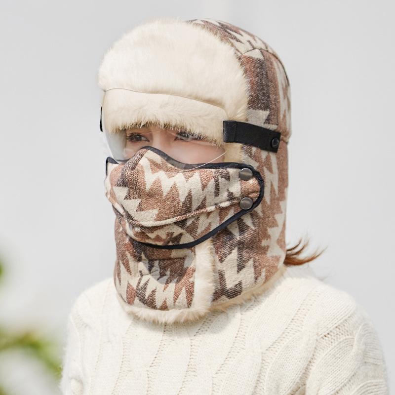 Lei Feng hat women's winter velvet thickened warm and cold hat men's cycling electric vehicle windproof ear protection Northeast cotton hat tide