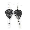 [J4172] - Black White 'Love' Designer Earrings