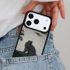 Чехол для телефона с силуэтом кошки для iPhone 16e 15 14 13 12 17 Pro Max Plus Air 17pro Cover Coque