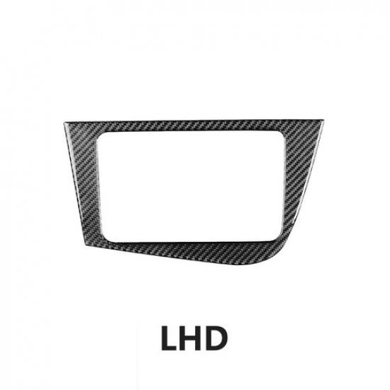 LHD Carbon Fiber Car Interior Center CD Panel Cover Trim For Seat Leon 2005-2012