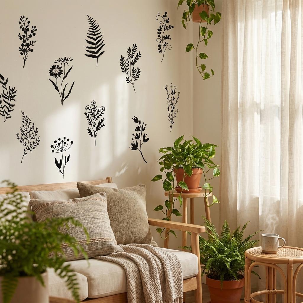 Wildflower Painting Template Reuse Painting Flowers Plants Spray Painting Pet Washable