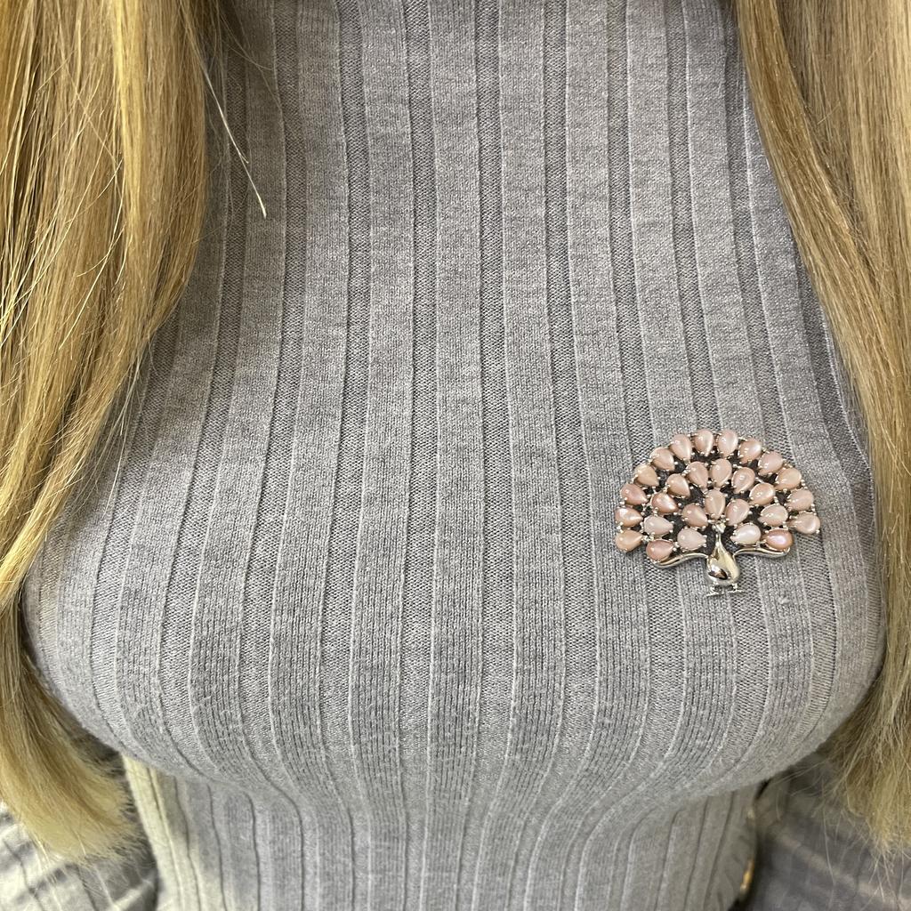 Silver Brooch with Natural Mother-of-pearl (2109372)
