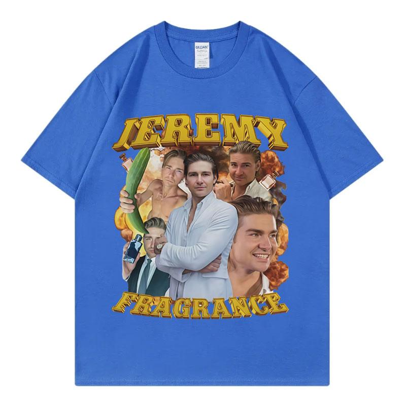 Футболка с забавным мемом Jeremy Fragrance Винтажная мода Короткий рукав Мужские Женские Harajuku Y2k Оверсайз Футболки Уличная мода