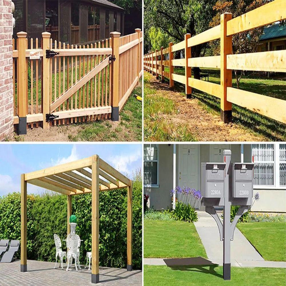 Metal Post Bracket Adjustable Post Mount Easy Installation Post Protector Kit  Deck Railing