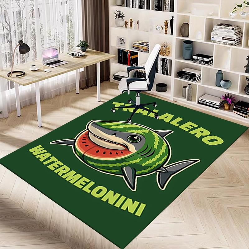 1 шт. Ковер Watermelonini Tralalero, Офисный коврик, Уличный коврик, Декор для дома, Ковер для зоны, Фестиваль