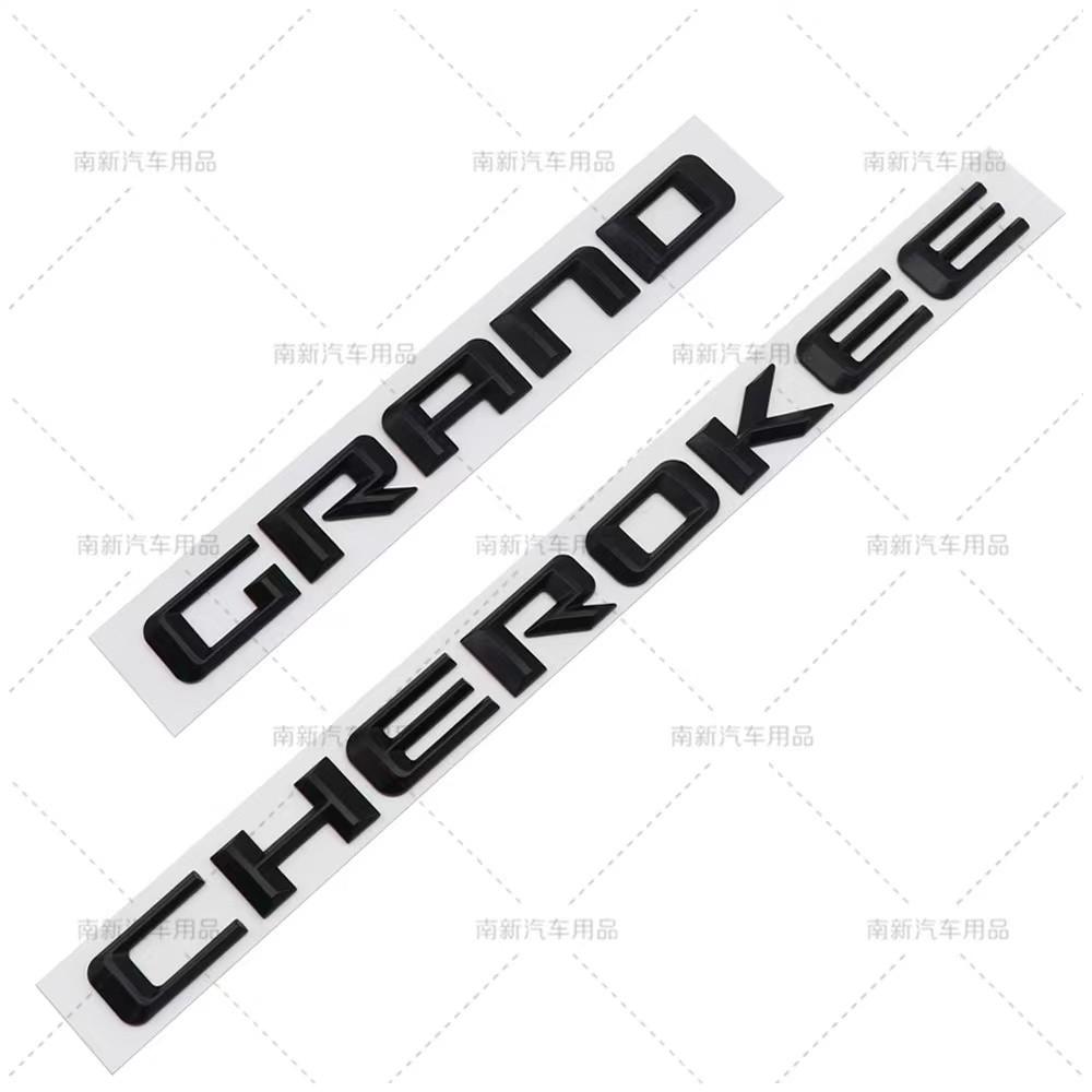 3D ABS Chrome Black Logo Grand Cherokee Emblem Letters Nameplate Car Door Badge Decal For Jeep Grand Cherokee Sticker Accessoies AMV1