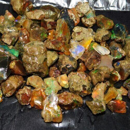 CERTIFIED 199 Ct NATURAL Opal ROUGH Mix Color Loose Gemstone Lot