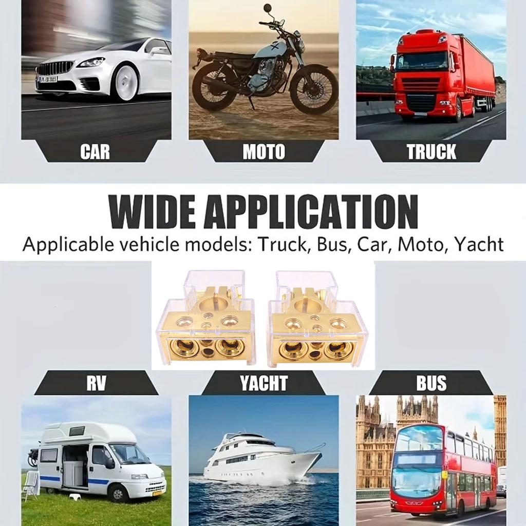 Разъемы для аккумуляторов сверхмощных автомобилей, 0/2/4/6/8/10 AWG, верхний вывод для нескольких аккумуляторов