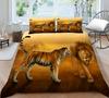 3D DUVET QUILT Bedding Washed Microfiber 2 / 3 Set Printed Bedding Set 3D Lion and Tiger Printed Duvet Bedding Set