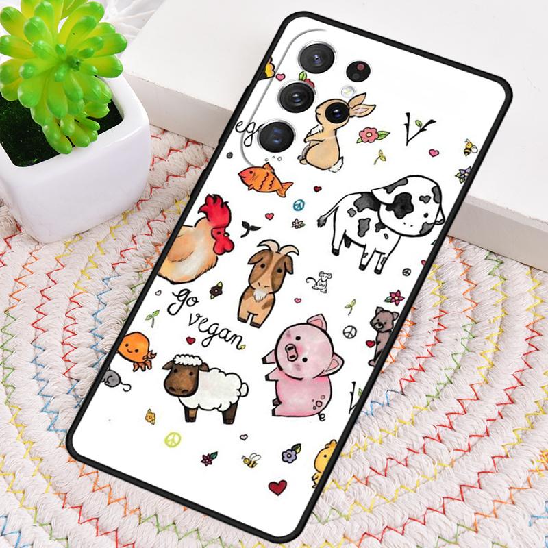 Веганские Друзья Не Еда TPU Чехол для Телефона Для Samsung Galaxy note 10 pro S26 S25 S24 S23 S22 Ultra Plus S21 FE S20 Ударопрочный Чехол