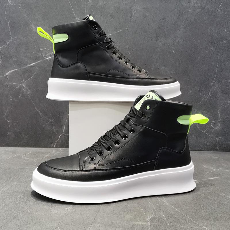 Мужские белые высокие повседневные модные туфли