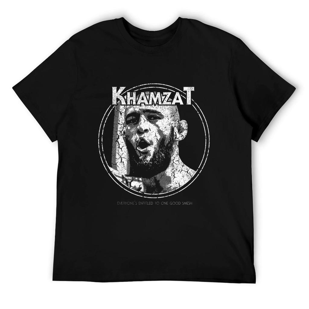 Promo-Khamzat-and-Chimaev-One-Good-Smesh-Men-s-Basic-Short-Sleeve-T-Shirt-Fisticuffs-Vintage Black Black