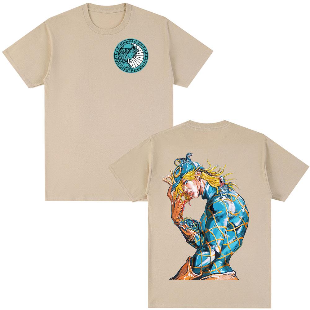 Аниме JoJo's Bizarre Adventure STEEL BALL RUN Диего Брандо Футболки Унисекс Женская Одежда Повседневные Футболки с Коротким Рукавом Оверсайз