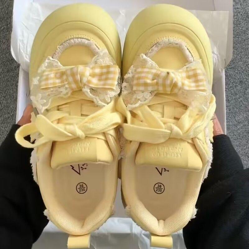 Корейские кеды в стиле кампус, женские летние новинки, нишевые, не сталкивающиеся, универсальные, на платформе, обувь-буханка