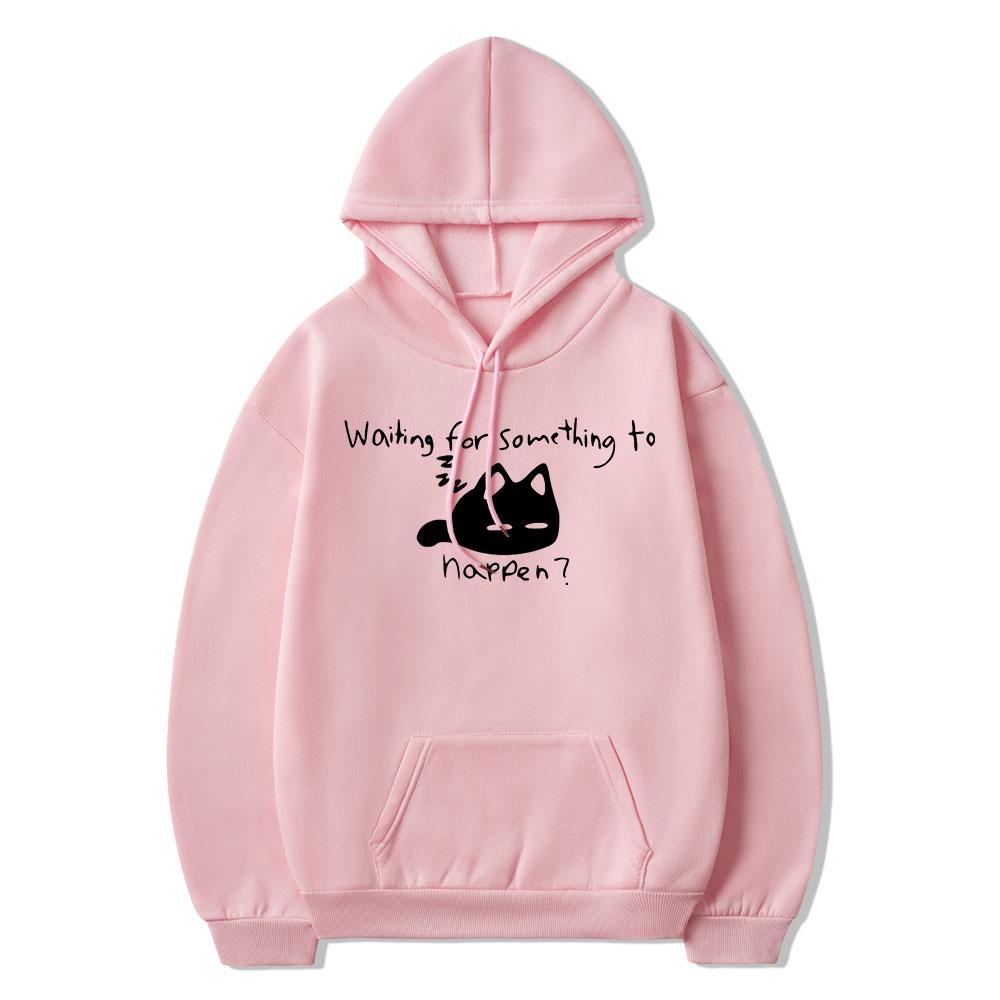 Манга в ожидании чего-то произойдет Омори толстовка с принтом кота забавные толстовки для любителей кошек Harajuku аниме графические толстовки унисекс