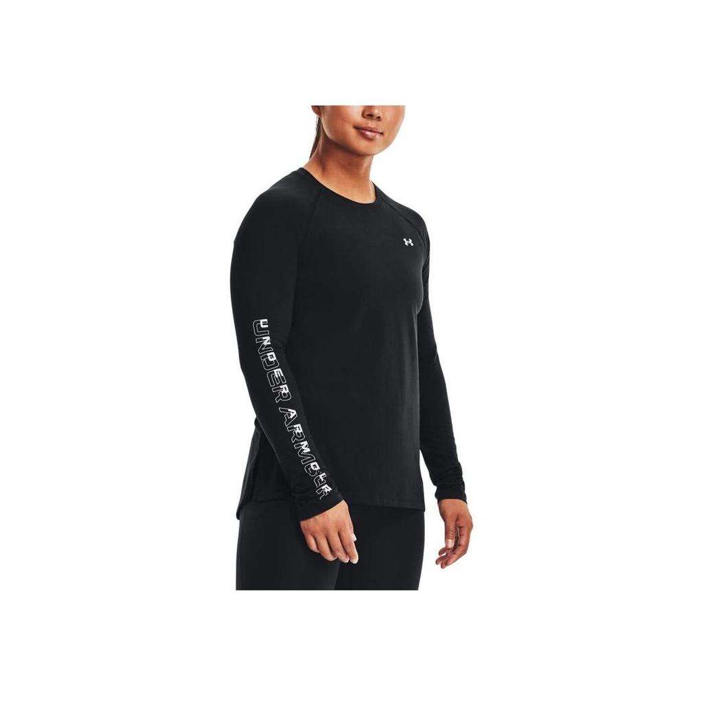 Under Armour Тренировочная графическая футболка с круглым вырезом, принтованным логотипом и длинным рукавом, женский топ, ночной пурпурный 1370761-590