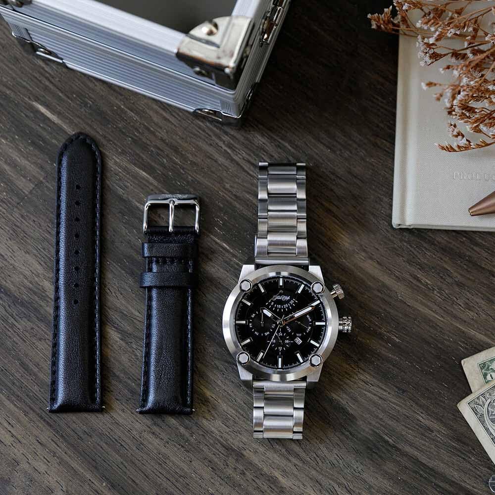 Trois Clefs механический автоматический ручной завод аналоговый японский механизм запас хода календарь нержавеющая сталь ремешок водонепроницаемый 10 АТМ кожа